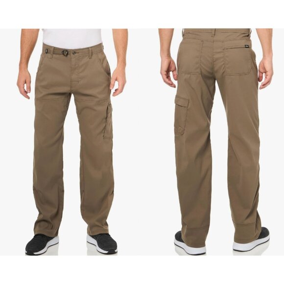 Prana Stretch Zion Pants Mens 40x30 Slim Fit Roll Up Legs Cargo Pocket UPF 50